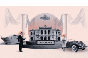 History of concierge services — timeline illustration